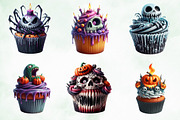 Scary Halloween Cupcake Clipart Png, an Illustration by Creative Art (Thumbnail 3 of 4)