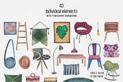 The Cozy Things (watercolor clipart), a Decorative Illustration by Soir Creative (Thumbnail 5 of 7)