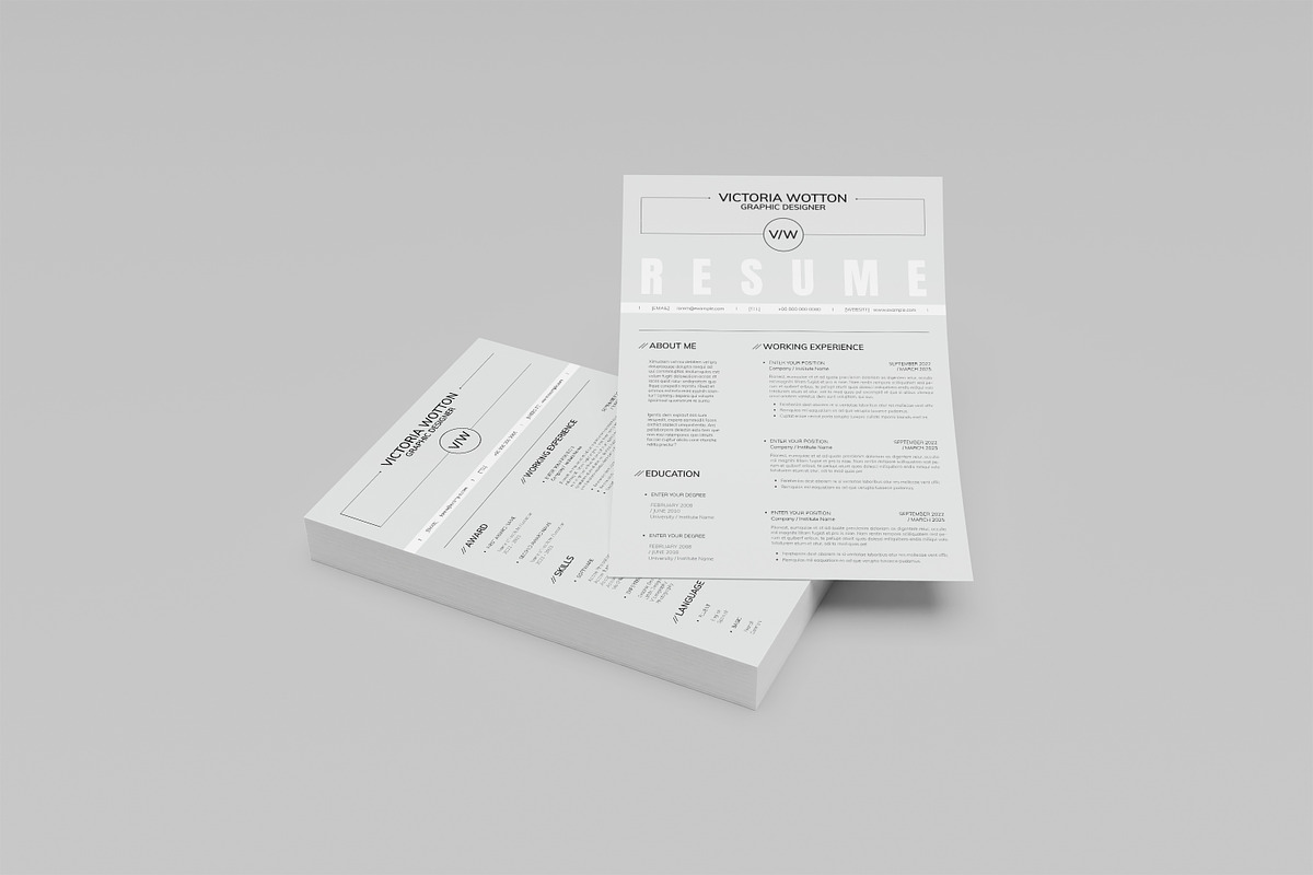Simple and Clean Resume with Cover, a Resume Template by Studio Temply (Photo 4 of 7)
