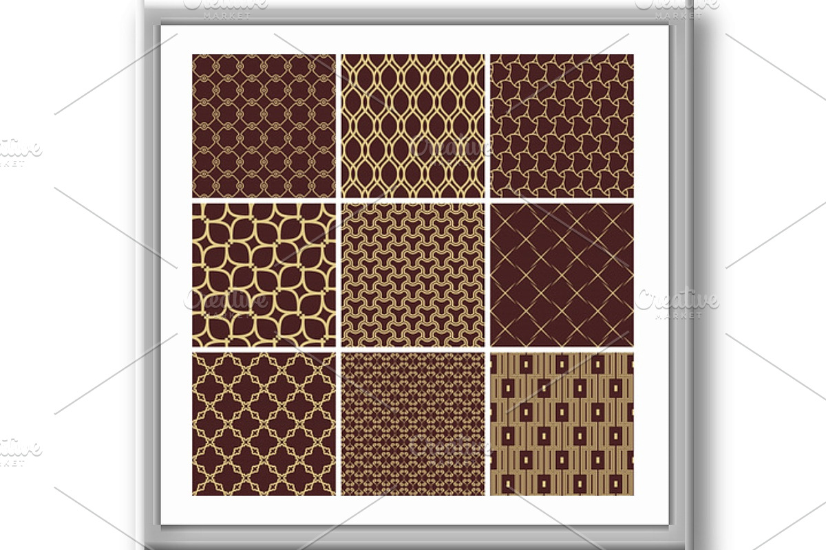 Set of Seamless Geometric Brown and, a Pattern Graphic by FineArtStudio (Photo 2 of 3)
