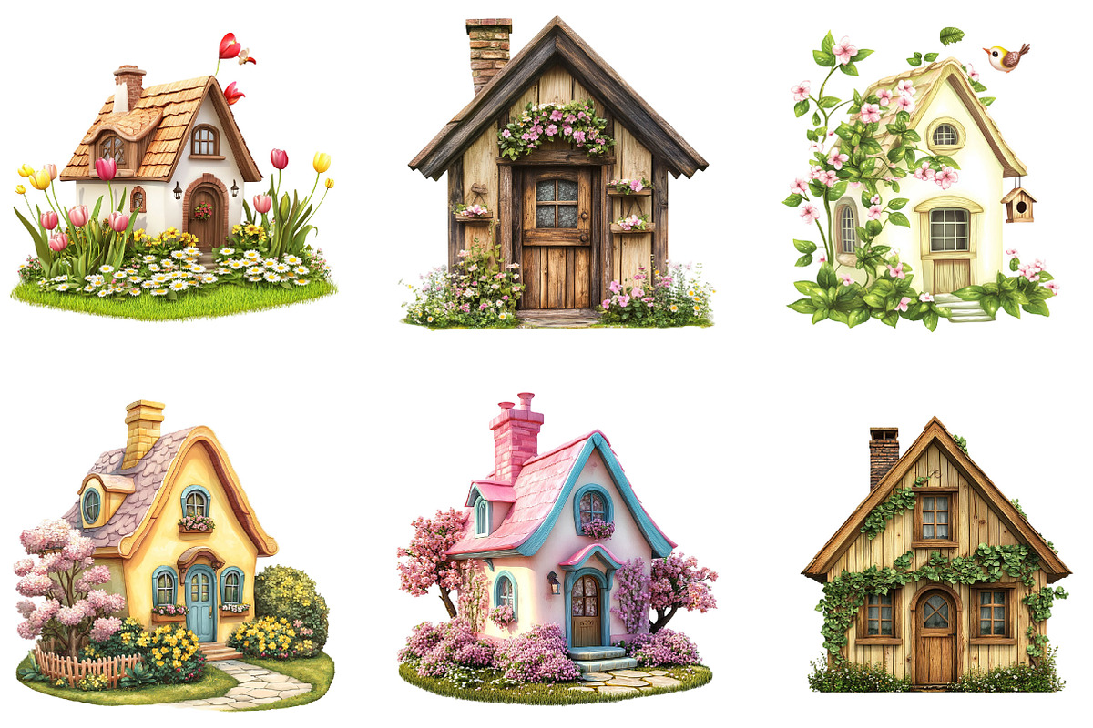 Spring Little Cottage Clipart, an Illustration by Designking (Photo 4 of 5)
