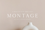 Montage Serif Font, a Serif Font by Salt & Pepper Designs (Thumbnail 1 of 9)