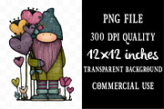 Valentine's Gnome with Flowers, an Illustration by Designking (Thumbnail 4 of 5)