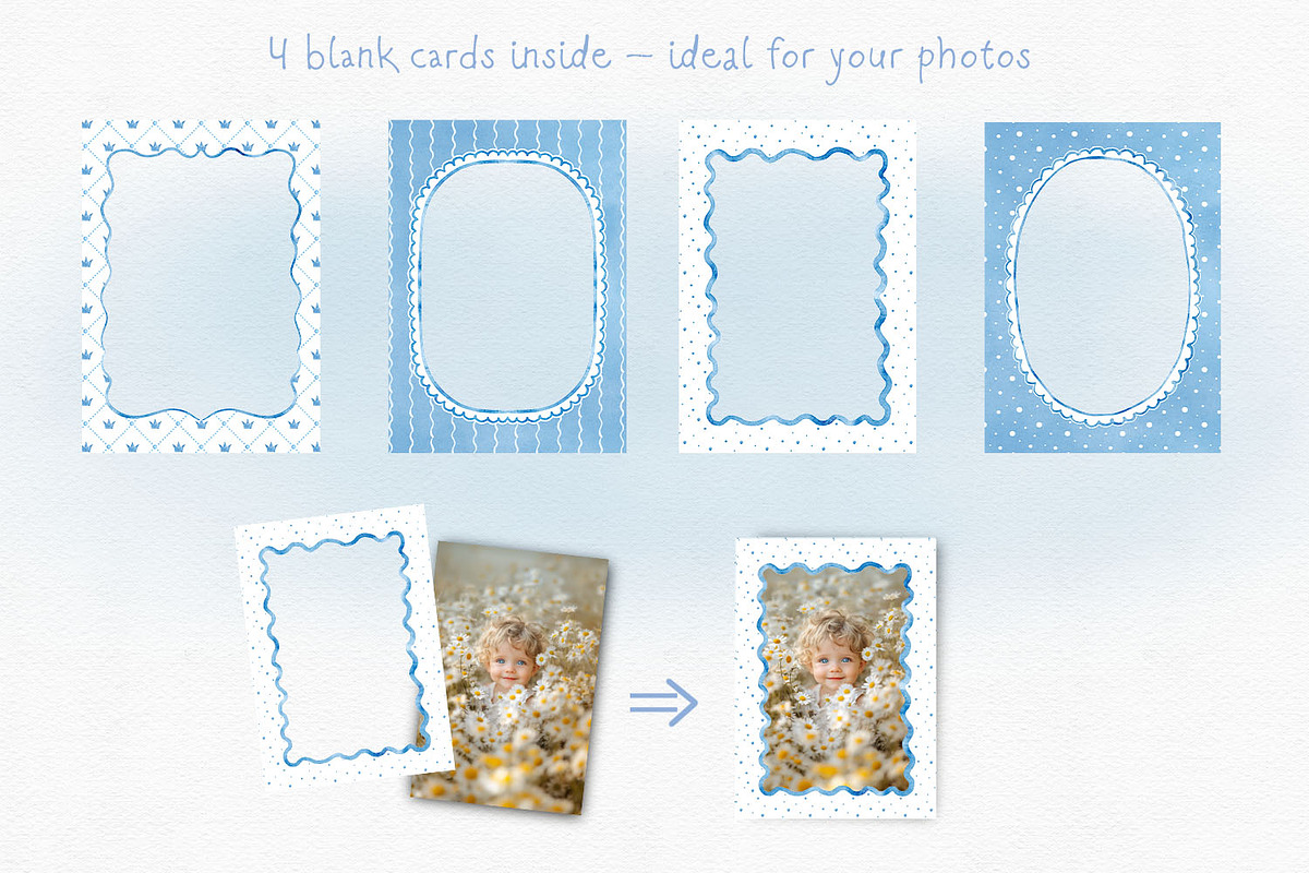 Baby Blue Watercolor Frames Set, an Object Graphic by Solo Art Original (Photo 10 of 14)