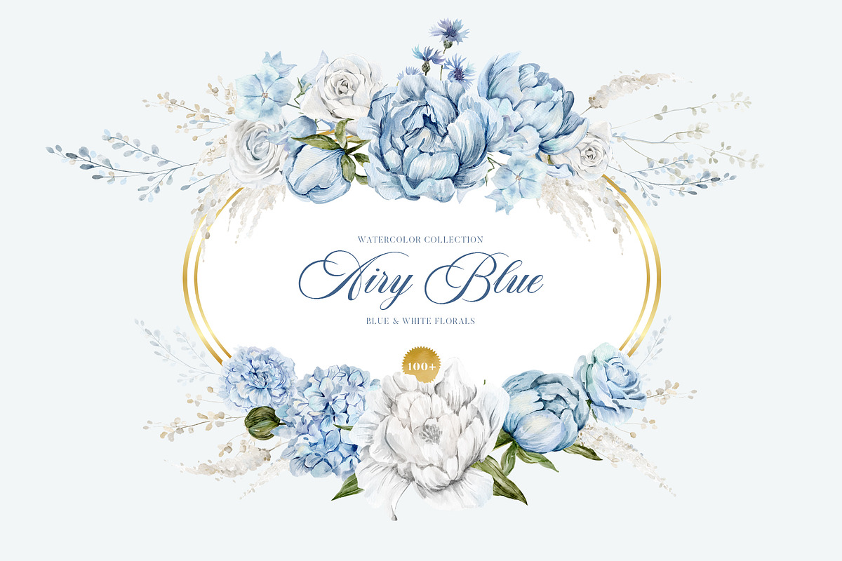 Airy Blue Watercolor Collection, an Object Graphic by Kaleriia (Photo 1 of 13)