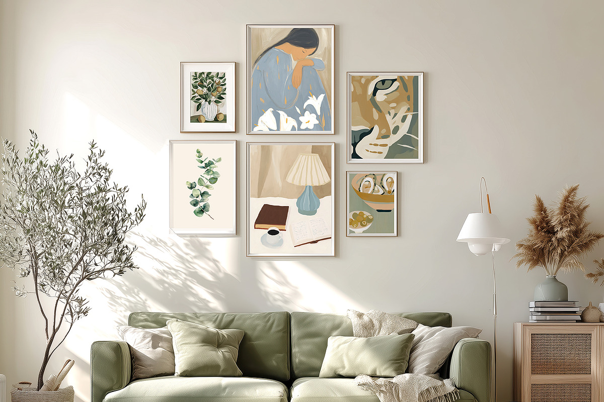 Eclectic Gallery - Wall Art Prints, a Background Graphic by Watercolor_Ma (Photo 3 of 9)