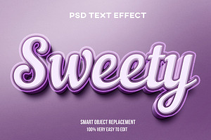 Sweety 3D Text Effect Psd