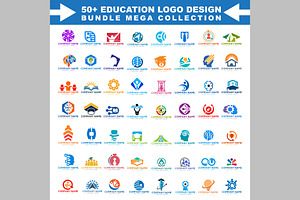 Mega Bundle of 50+ Education Logos, a Branding & Logo Template by ArmanHossen75