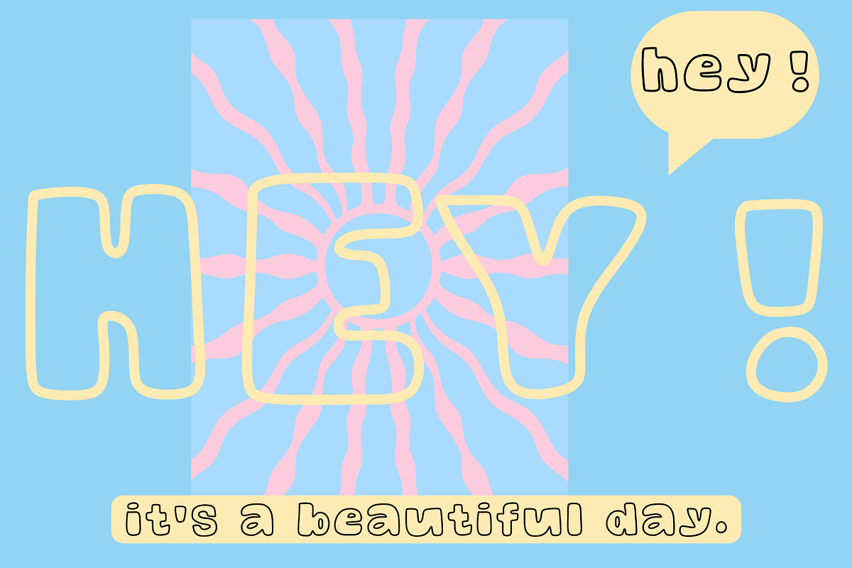 HEY an outline bubble font, a Handwritten Font by Eryn Rose Design (Photo 1 of 18)