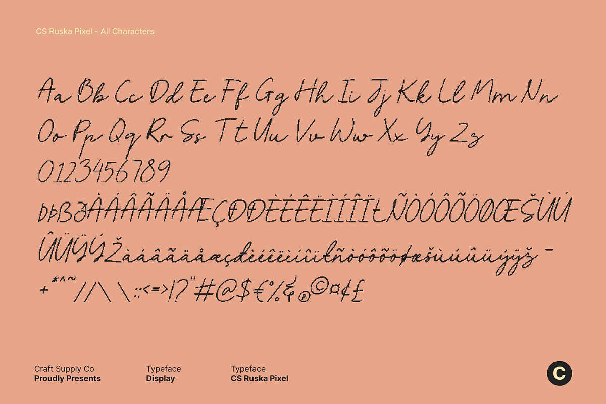 CS Ruska Pixel, a Script Font by Craft Supply Co. (Photo 8 of 8)