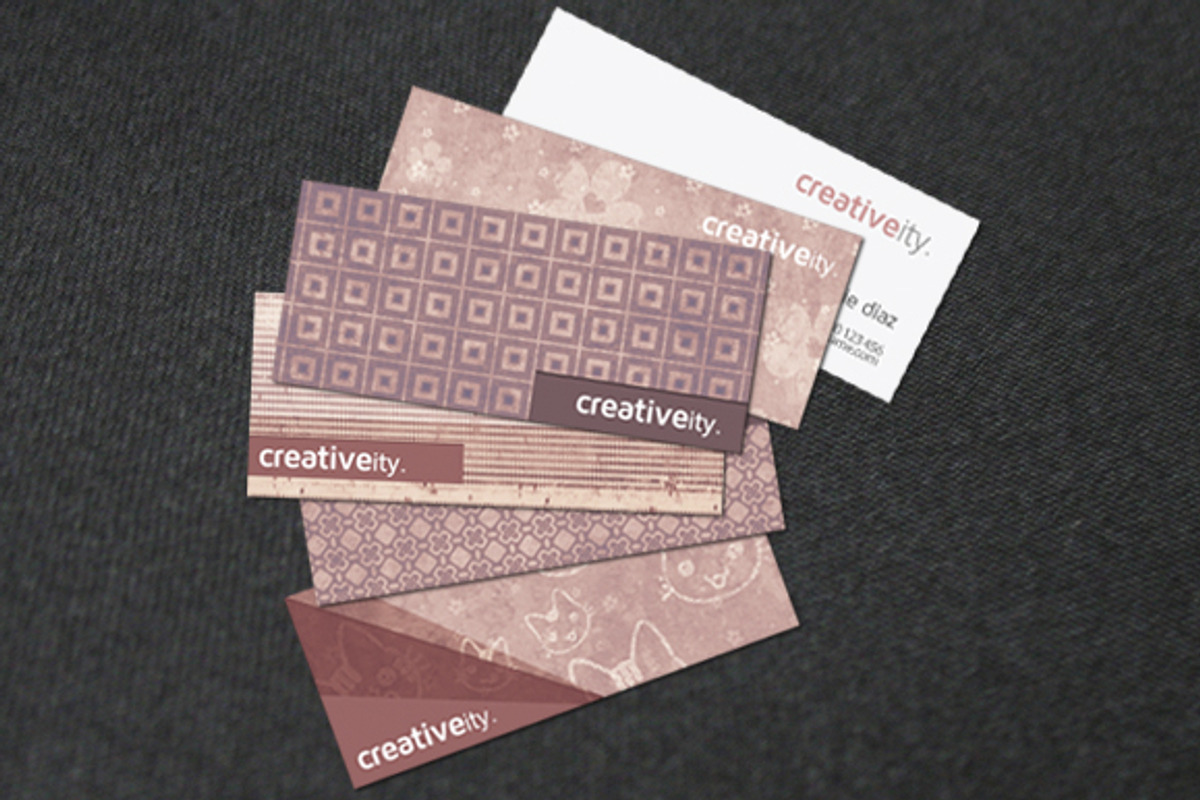 Creative Mini Cards 5 Variations!, a Business Card Template by printdesignbundle