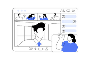 Conferencing app isolated cartoon, a Technology Illustration by Visual Generation