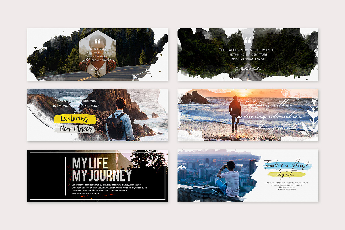 Facebook Covers Watercolor, a Social Media Template by Analogi Studio