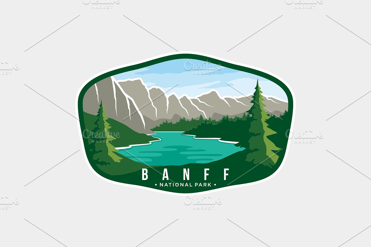 Banff National Park Emblem Logo, a Branding & Logo Template by swarnstudio