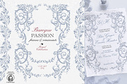 Baroque frames wedding clip art blue, a Decorative Illustration by GrafikBoutique (Thumbnail 1 of 11)