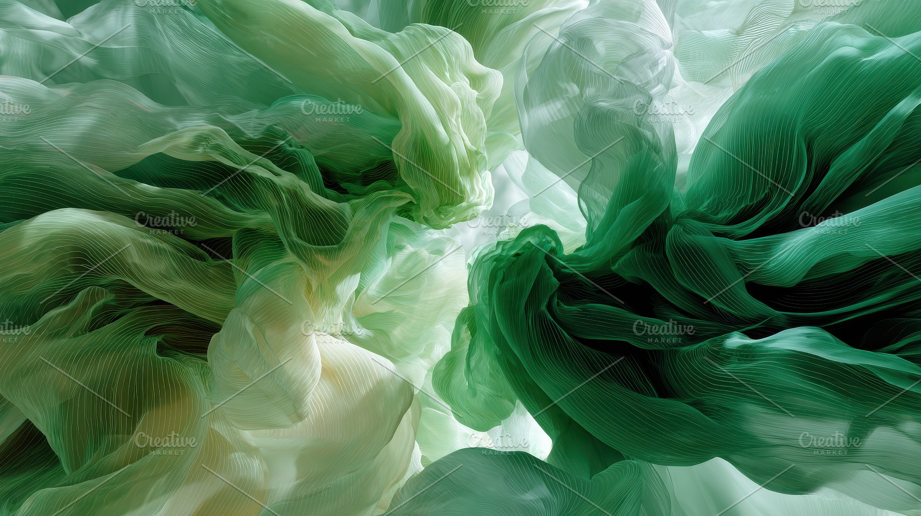 Abstract Green Fabric Swirls Texture, an Abstract Photo by Pixeness Studio