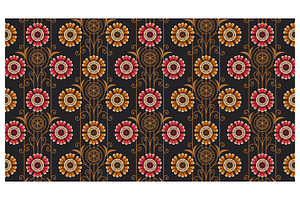Floral Ornament on Dark Background, a Pattern Graphic by Creative Backgrounds