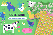 Cute Farm. Prints and patterns set, an Animal Illustration by Oliana Moroz (Thumbnail 1 of 21)