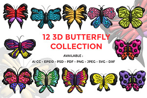 3D Butterfly Collection Bundles