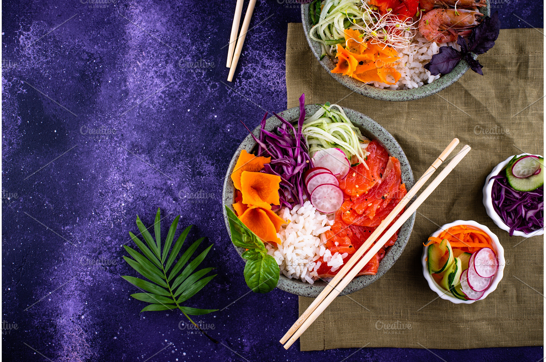 Hawaiian poke bowl with salmon and, a Food & Drink Photo by Yulia Furman