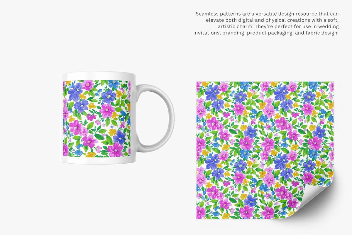 Vibrant floral seamless pattern jpeg, a Pattern Graphic by Pink Studio Art (Photo 4 of 5)