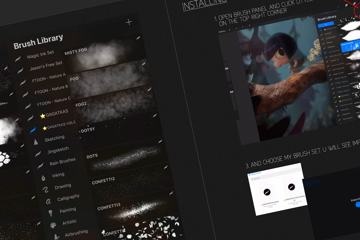 Gagatkas vol2 - PROCREATE brush set, a Brush Add-On by gagatka (Photo 7 of 8)