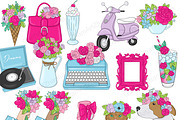 Flowers Clipart, a Seasonal Illustration by GlamArtZhanna (Thumbnail 2 of 3)