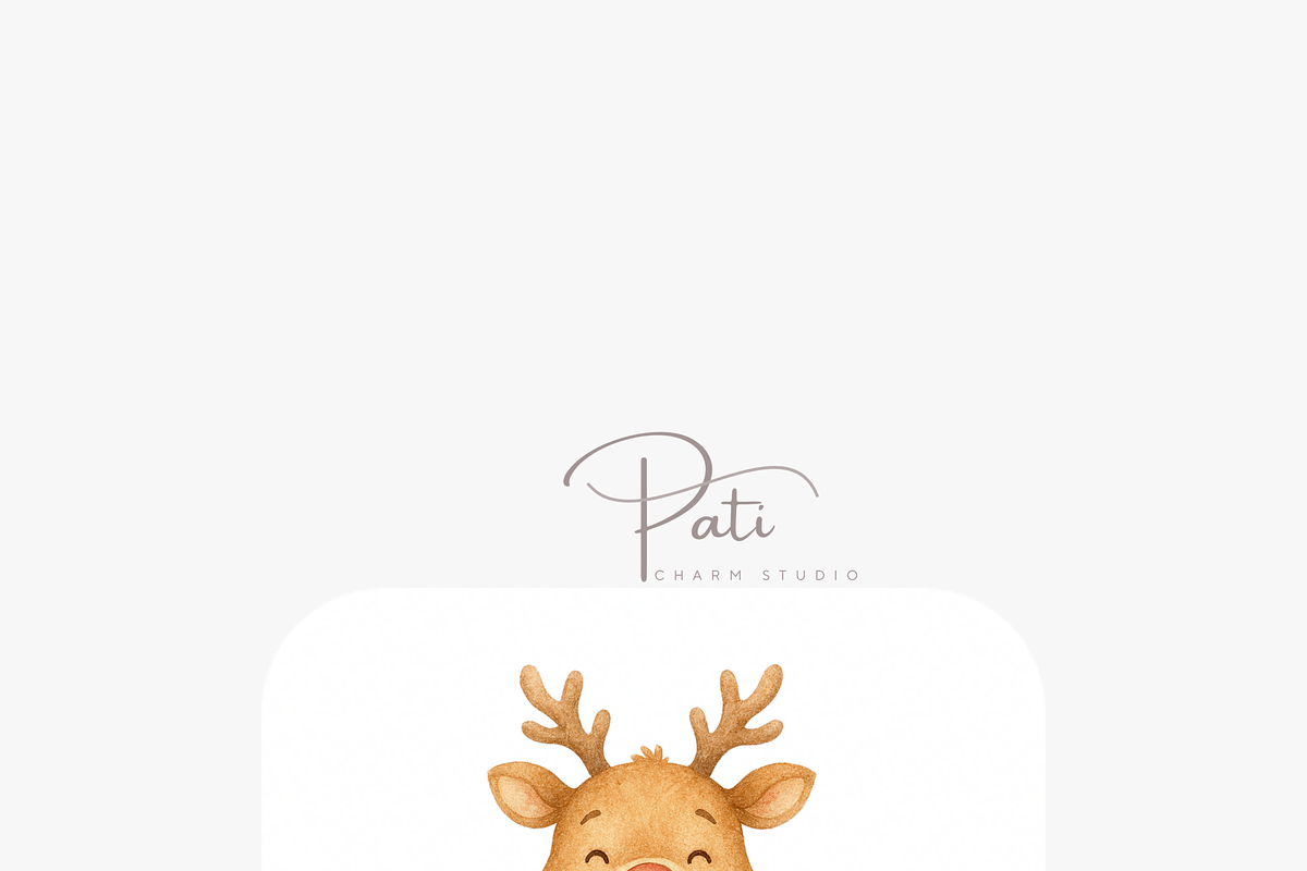 26 Reindeer Clipart, an Animal Illustration by Pati Charm Studio (Photo 6 of 8)