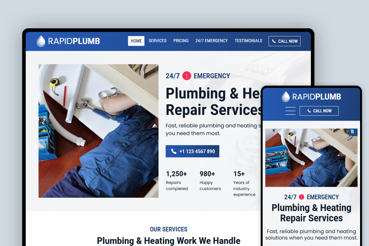 Plumbing Service Wix Studio Website preview 3