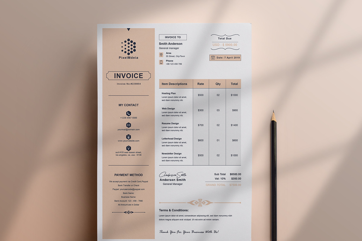 Invoice, a Stationery Template by TelaTemplates (Photo 5 of 8)