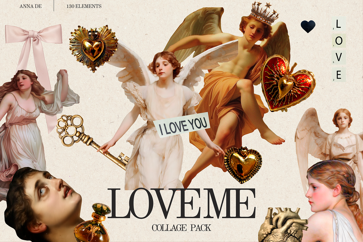 Love me - Collage Pack, an Object Graphic by Ann Creative (Photo 1 of 12)