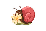 Cute, funny snails set + backgrounds, an Animal Illustration by PaperTrident (Thumbnail 20 of 26)