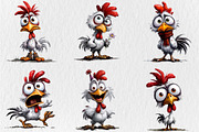 Quirky Funny Chicken Clipart, an Animal Illustration by Rose Art (Thumbnail 3 of 7)