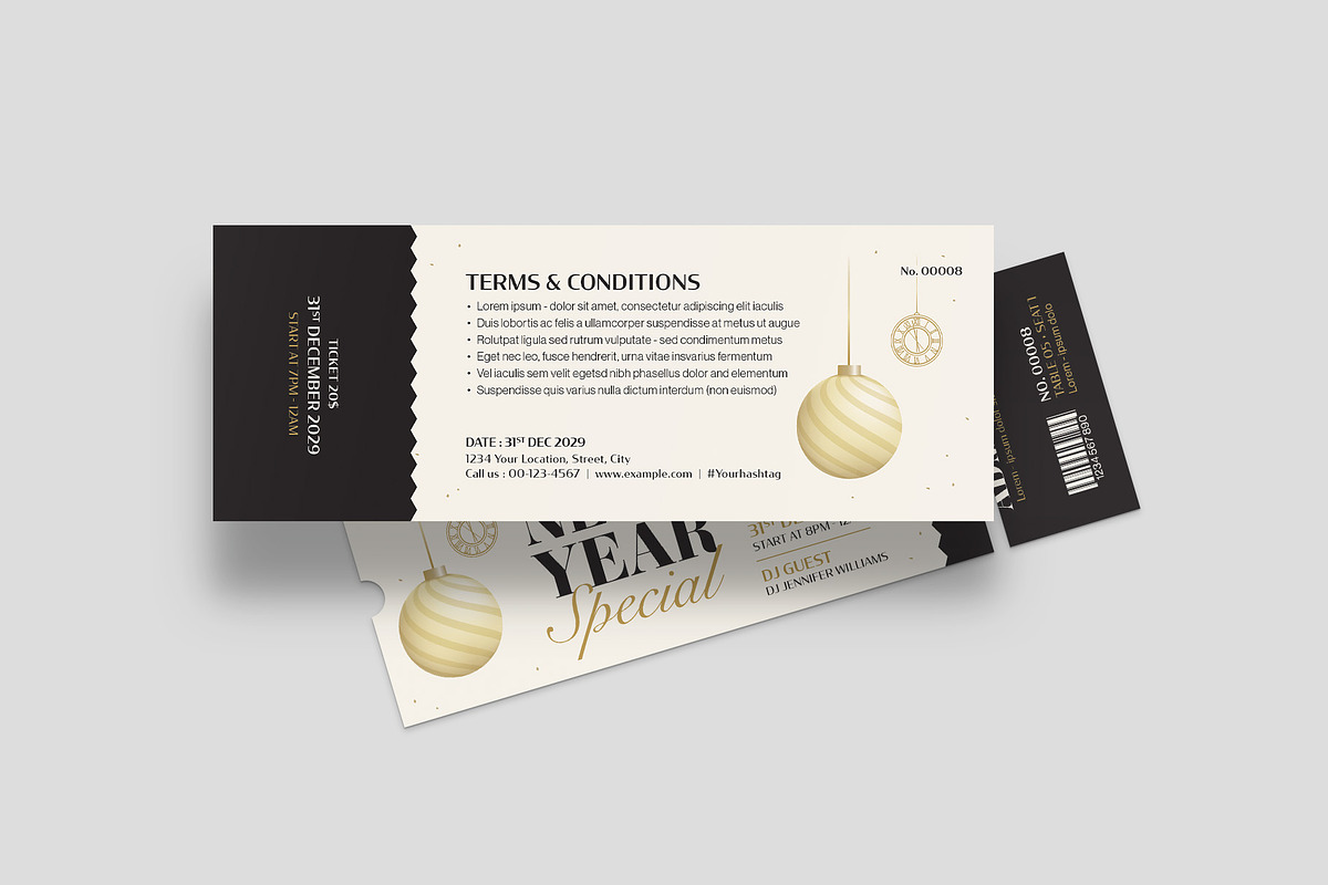 New Years Eve Ticket Template, an Invitation Template by BrandPacks (Photo 4 of 5)