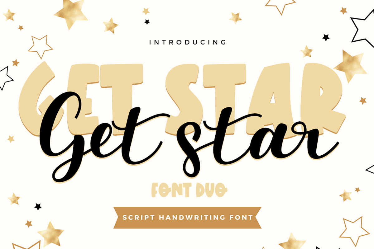 Get star, a Handwritten Font by cocodesign (Photo 1 of 7)