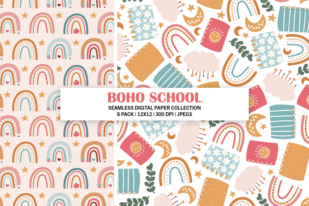 Boho School Seamless Digital Pattern, a Pattern Graphic by Alanna Messina Design Co (Photo 6 of 9)