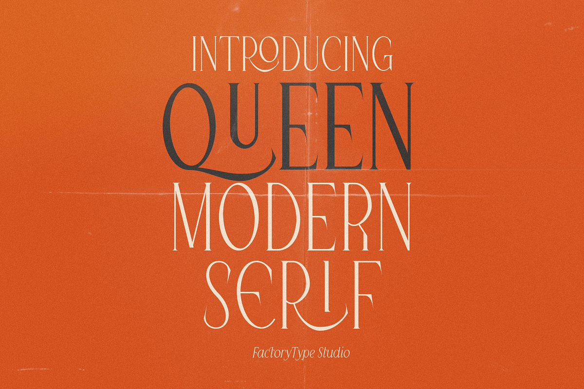 Queen Serif - 10 fonts, a Serif Font by FactoryType Studio (Photo 1 of 10)