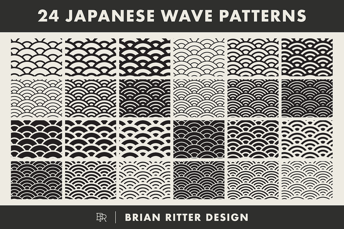 24 Japanese Wave Patterns, a Pattern Graphic by Brian Ritter Design (Photo 2 of 3)