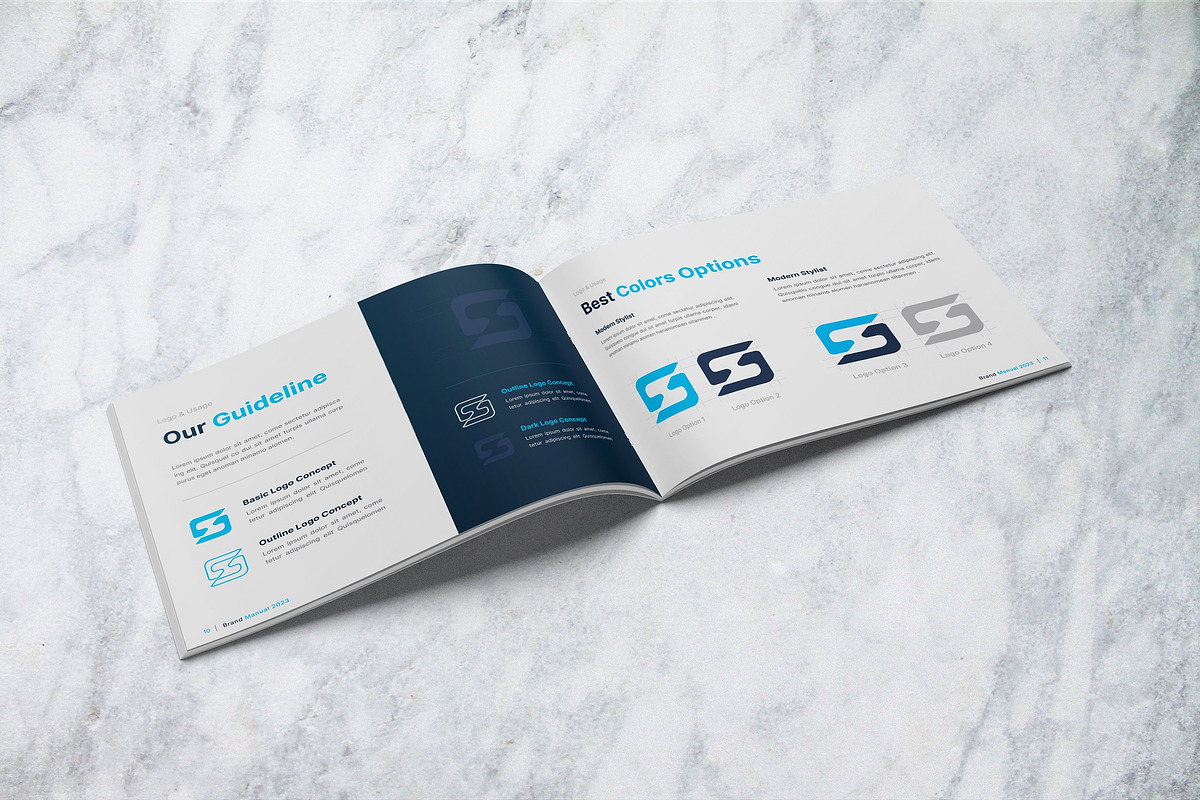 Brand Manual Landscape Brochure, a Brochure Template by BumbleGraph Studio (Photo 8 of 15)