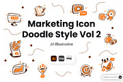 Marketing Icon Doodle Style Vol 2, an Object Graphic by SLAB! Design (Thumbnail 1 of 3)