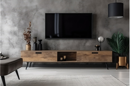 Tv wall room. Generate Ai, a Technology Photo by Ylivdesign