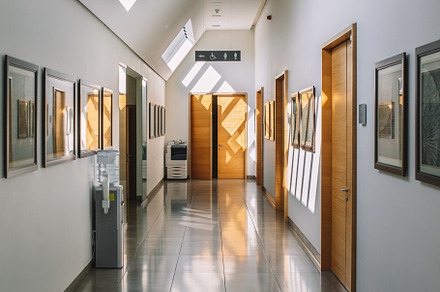 Sunny Hallway In The Office, an Architecture Photo by David Khelashvili