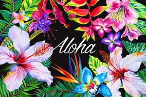 Aloha - tropical flowers kit.
