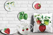 Watercolor Strawberry Clip art, a Food Illustration by DollyPotterson (Thumbnail 8 of 8)