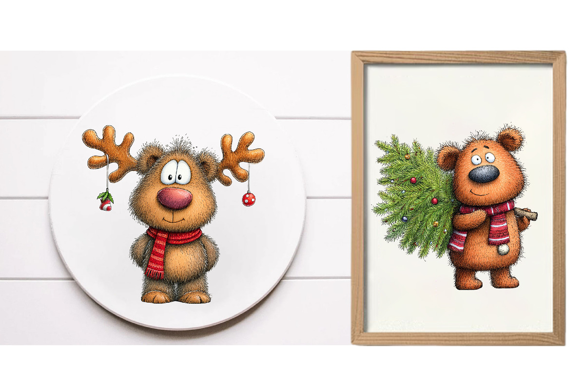 Christmas Teddy bear clipart, an Illustration by Designworld (Photo 3 of 5)