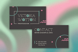 Modern Business Card Pink and Green, a Business Card Template by wavebreak