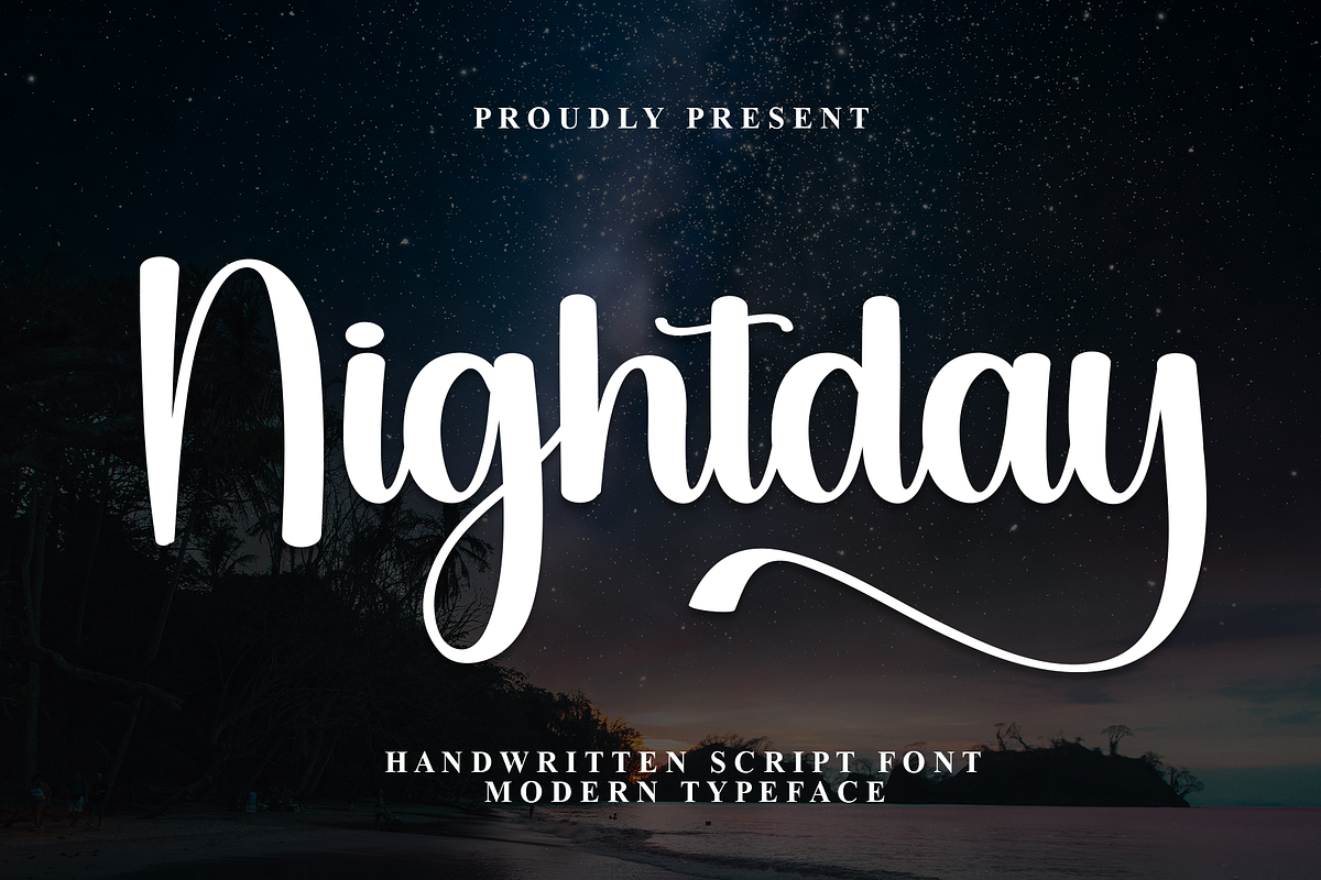 Nightday | Script Font, a Handwritten Font by Scratchones (Photo 1 of 9)