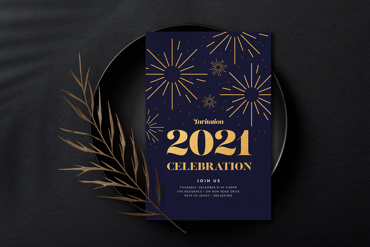 2021 New Year Party Chic Invitation, a Poster Template by Bordo (Photo 2 of 2)