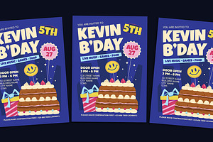 Playful Birthday Flyer, a Flyer Template by Gumico Studio.