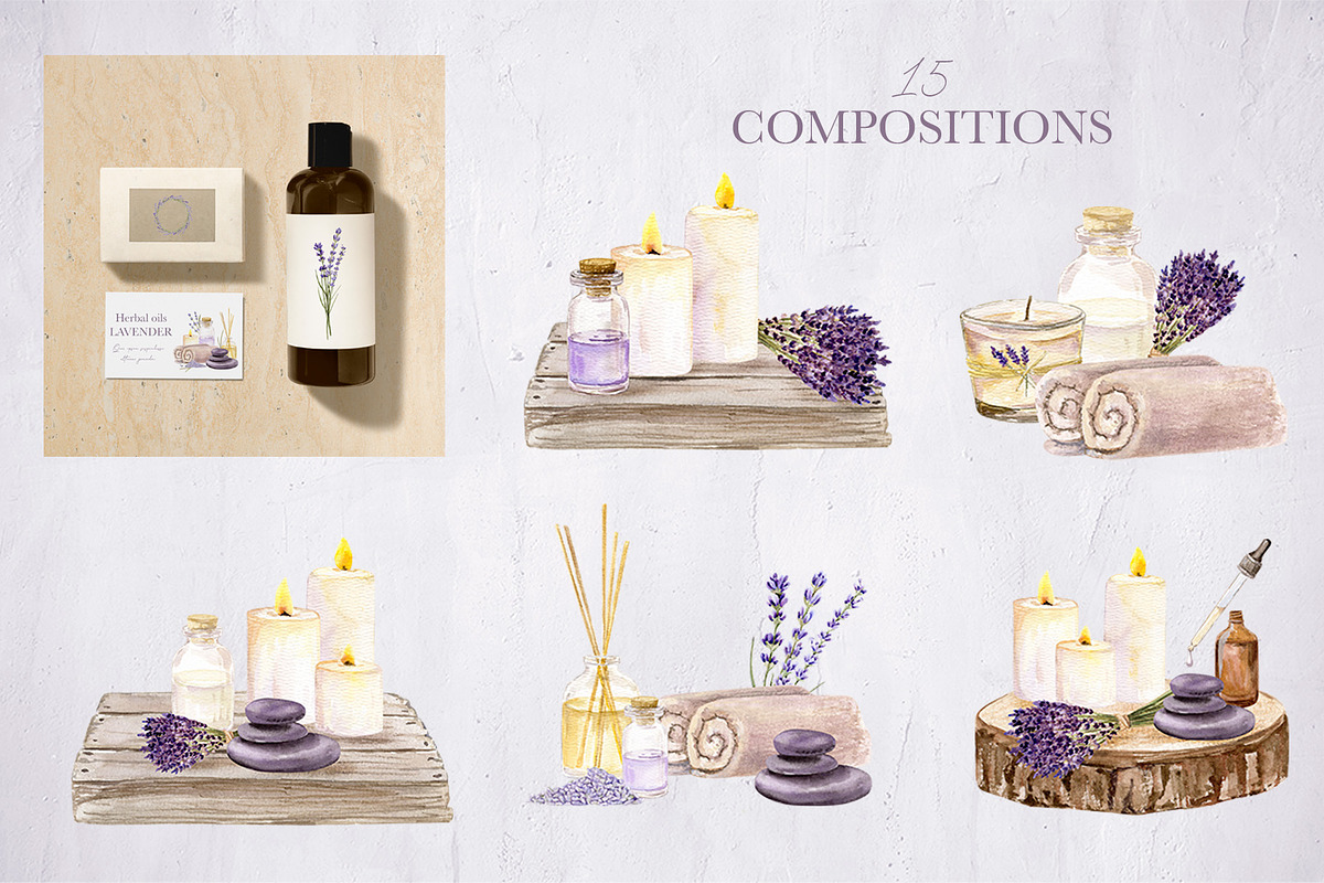 Watercolor Lavender Essense, a Healthcare Illustration by art_takremen (Photo 2 of 8)